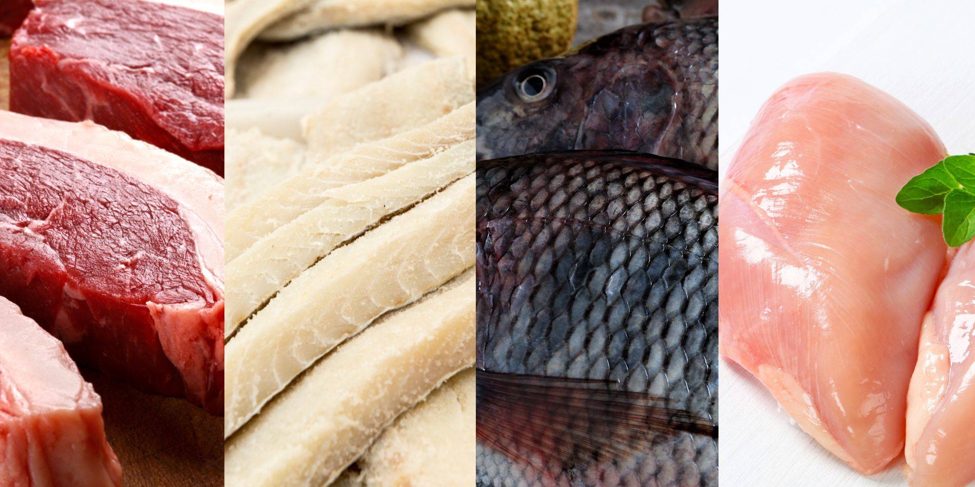 A relação de preços entre a picanha, o bacalhau, a tilápia e o frango